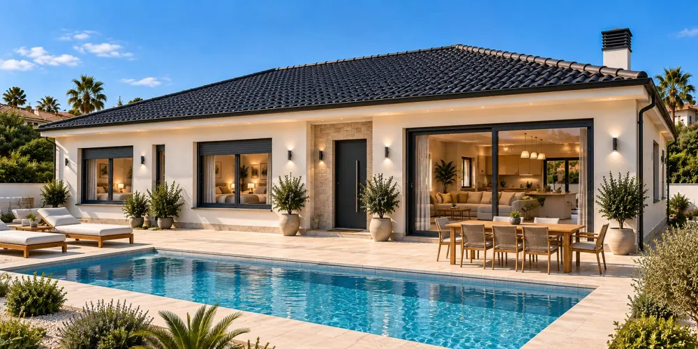 Visualisierung: Beispielhaus mit Pool – Neubau an der Costa Blanca